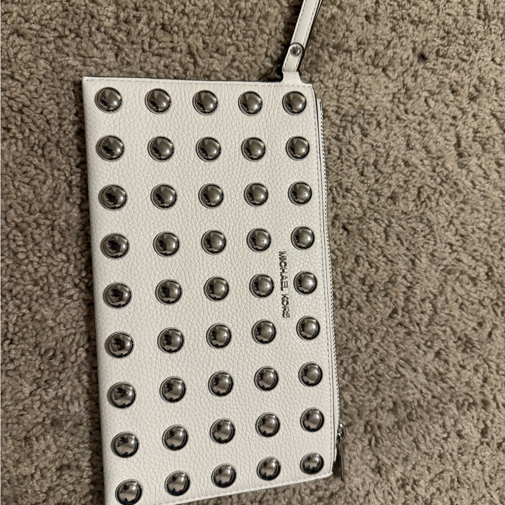 Michael Kors White Studded Wristlet